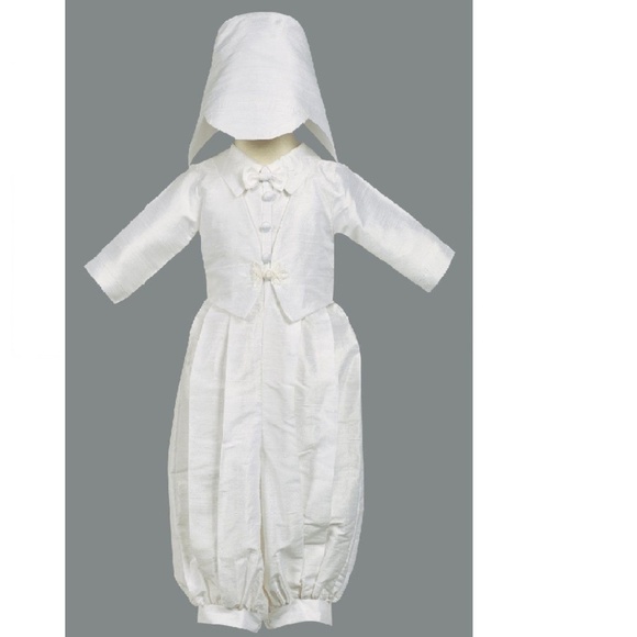 NWT Boys Silk Christening Romper 12-18 mos